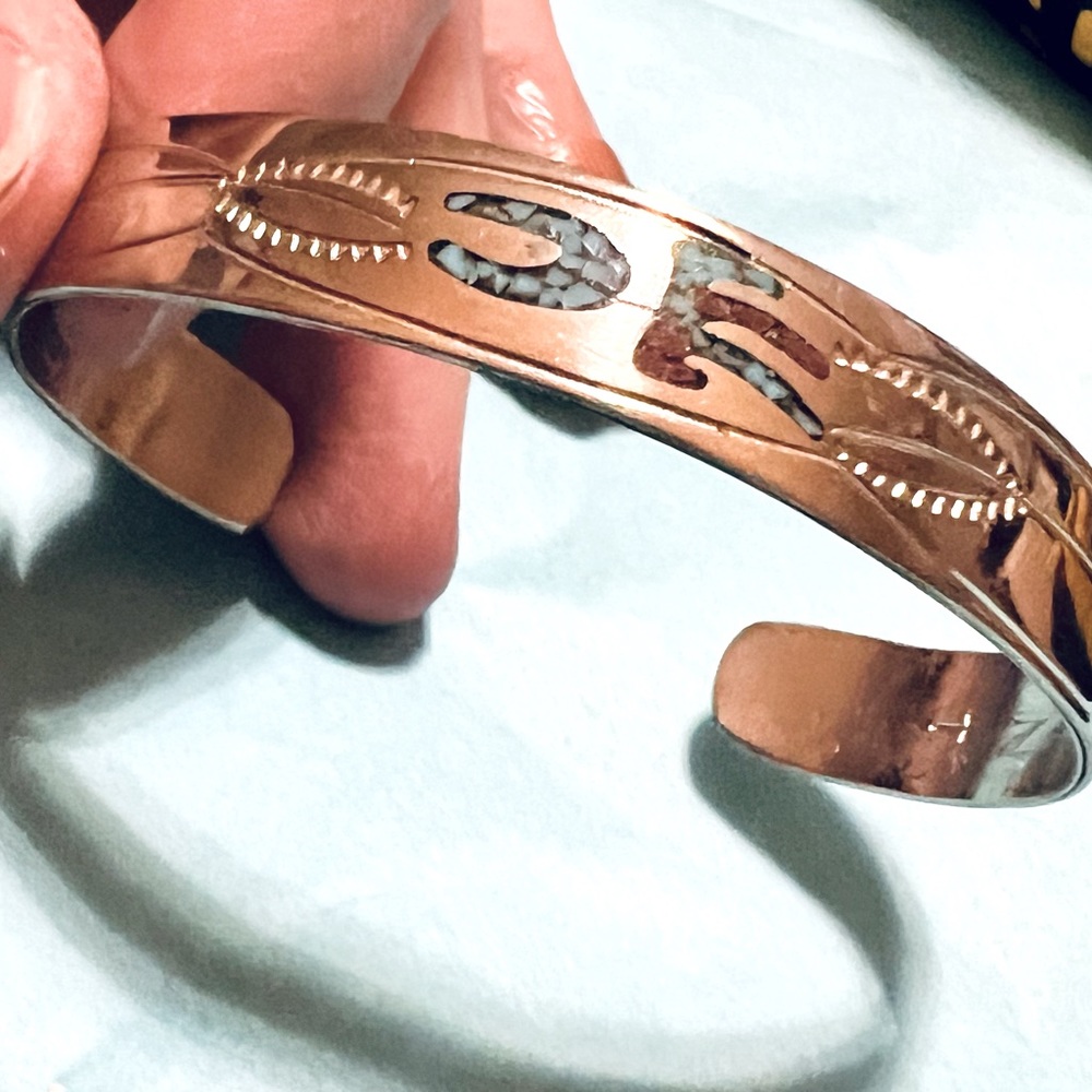 Sterling silver turquoise inlaid bracelet